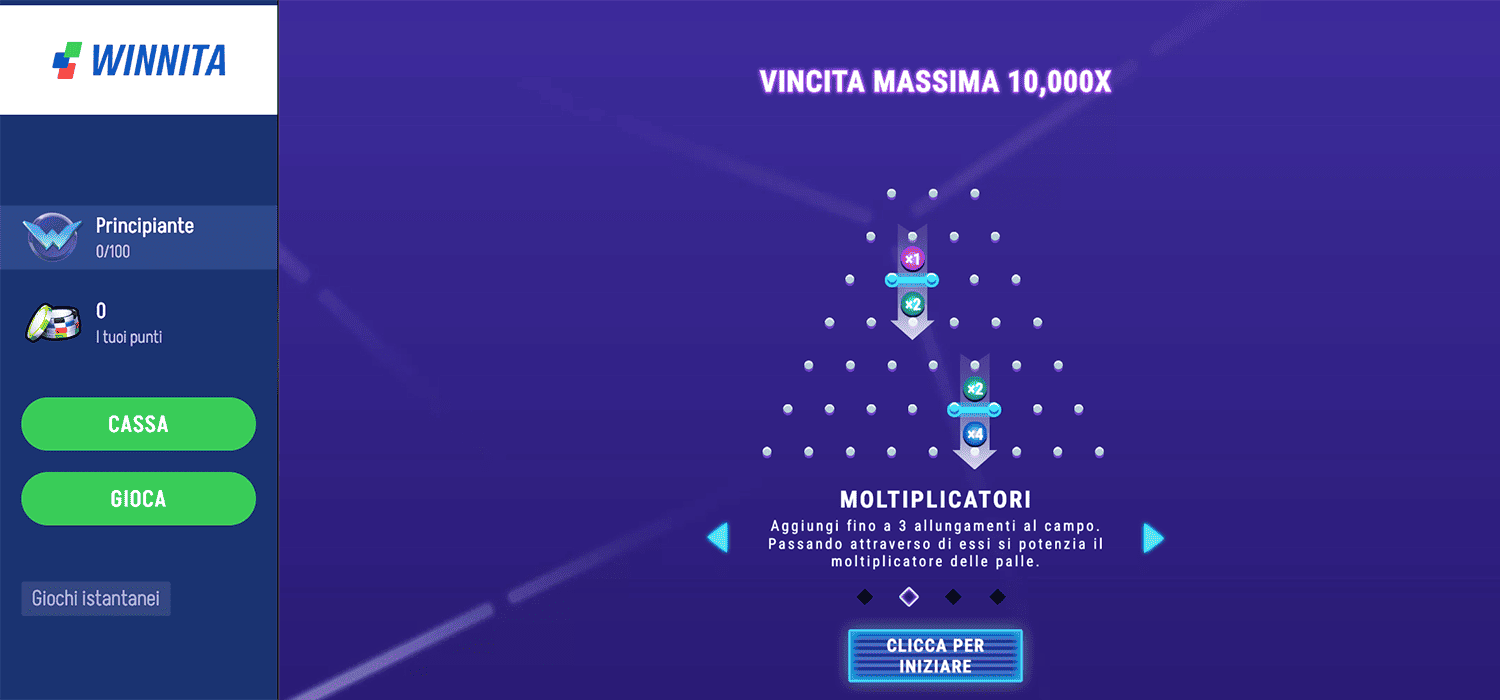  Plinko Winnita schermata moltiplicatori